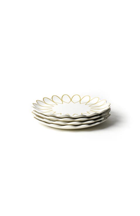 Deco Gold Scallop Platter Set of 4