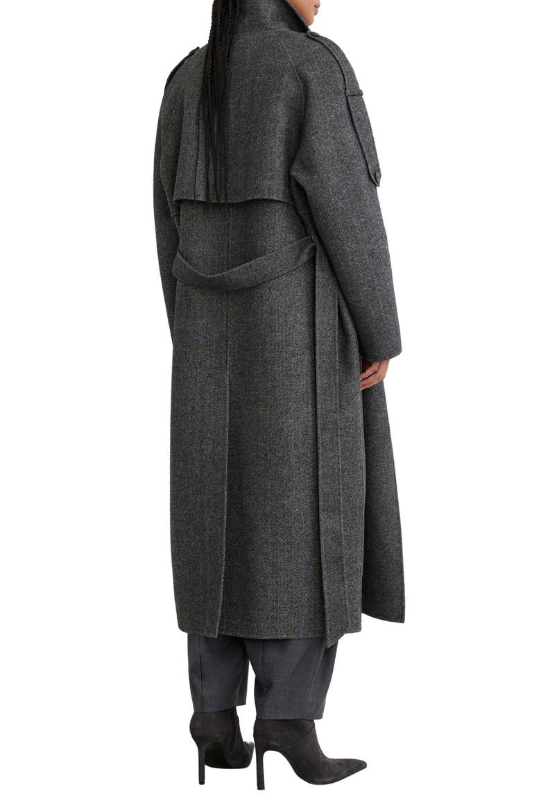 Martina Wool Blend Belted Coat, Alternate, color, DARK GREY