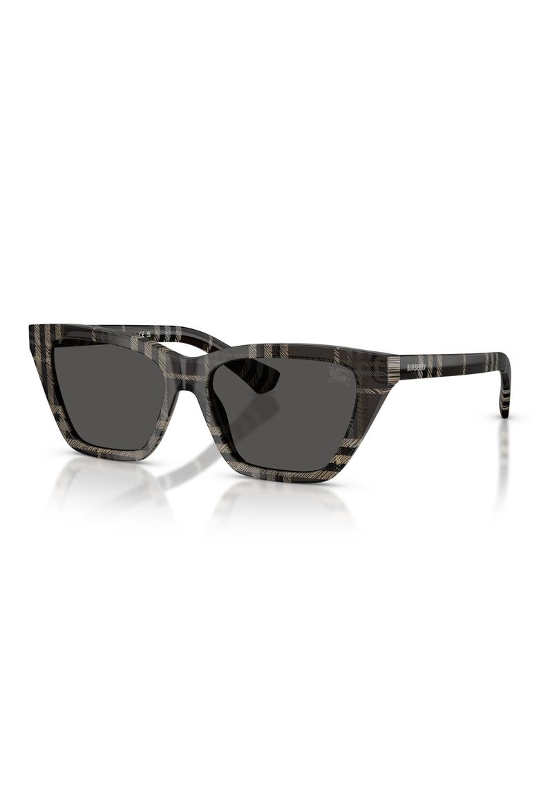 54mm Cat Eye Sunglasses, Alternate, color, CHECK GREY / DARK GREY