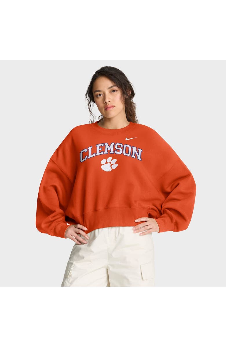 Nike Women's Nike Orange Clemson Tigers Oversized Phoenix Arch Pullover Sweatshirt, Main, color, Orange