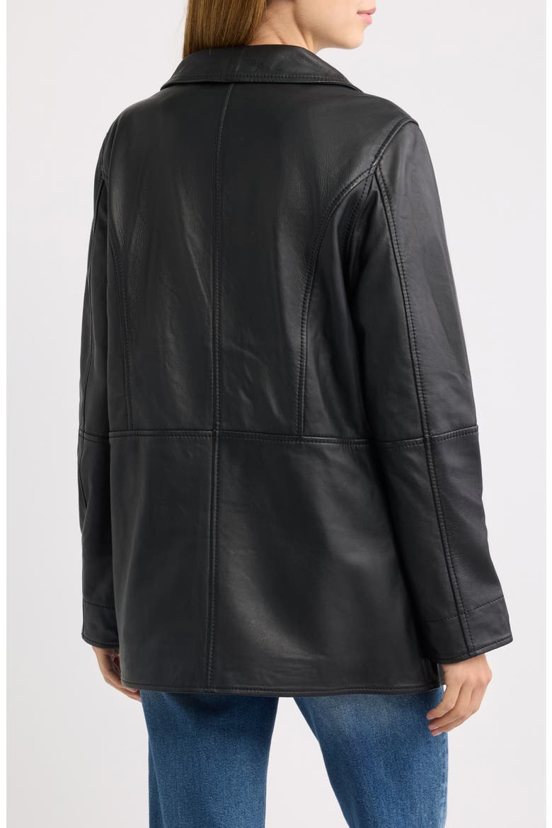 Leather Car Coat, Alternate, color, BLACK