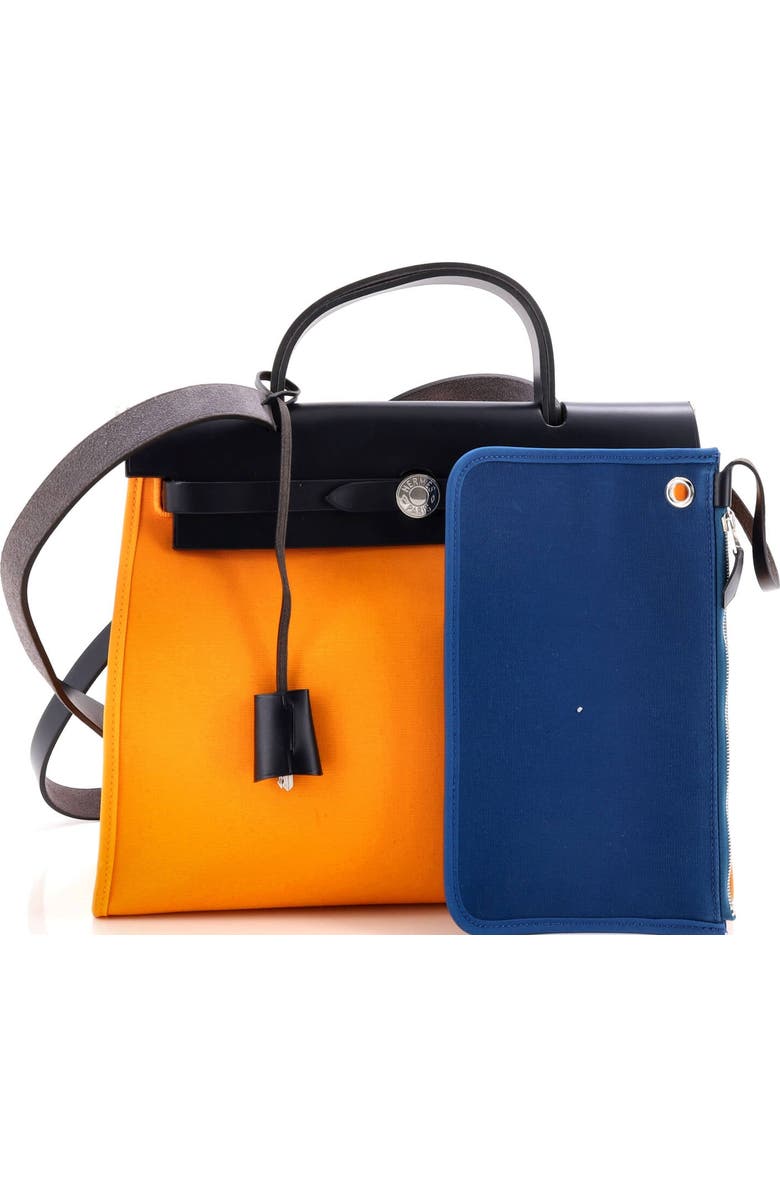 Pre-Owned Hermes Herbag Zip Leather and Toile 31, Alternate, color, Jaune D'or