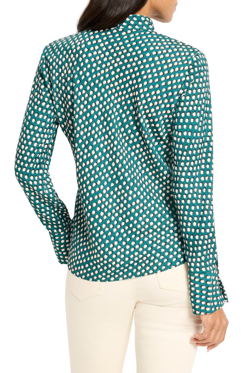 NIC+ZOE Shadow Dot Long Sleeve Top, Alternate, color, Green Multi