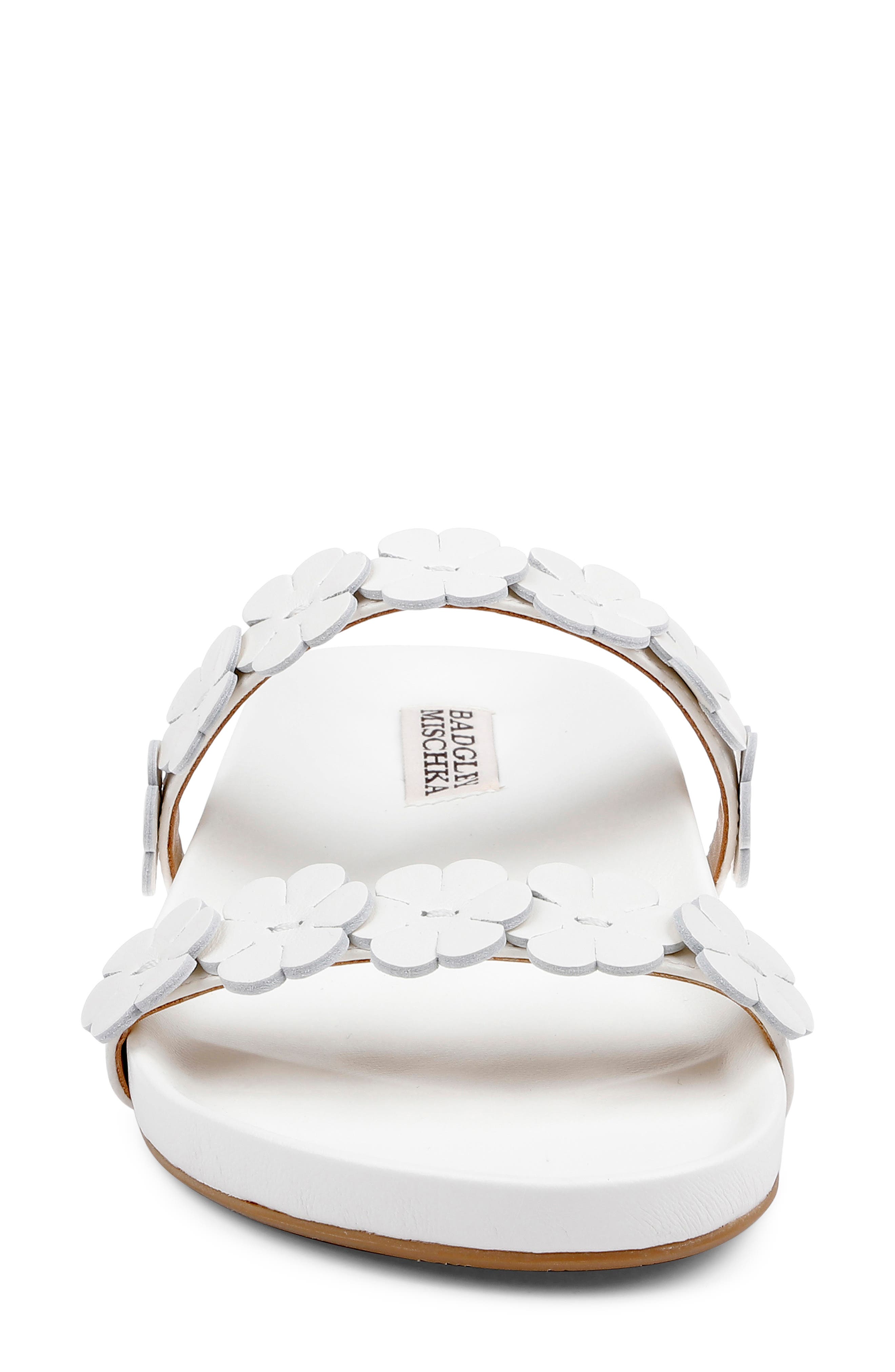 Badgley Mischka Collection Waterbury Slide Sandal, Alternate, color, White Leather