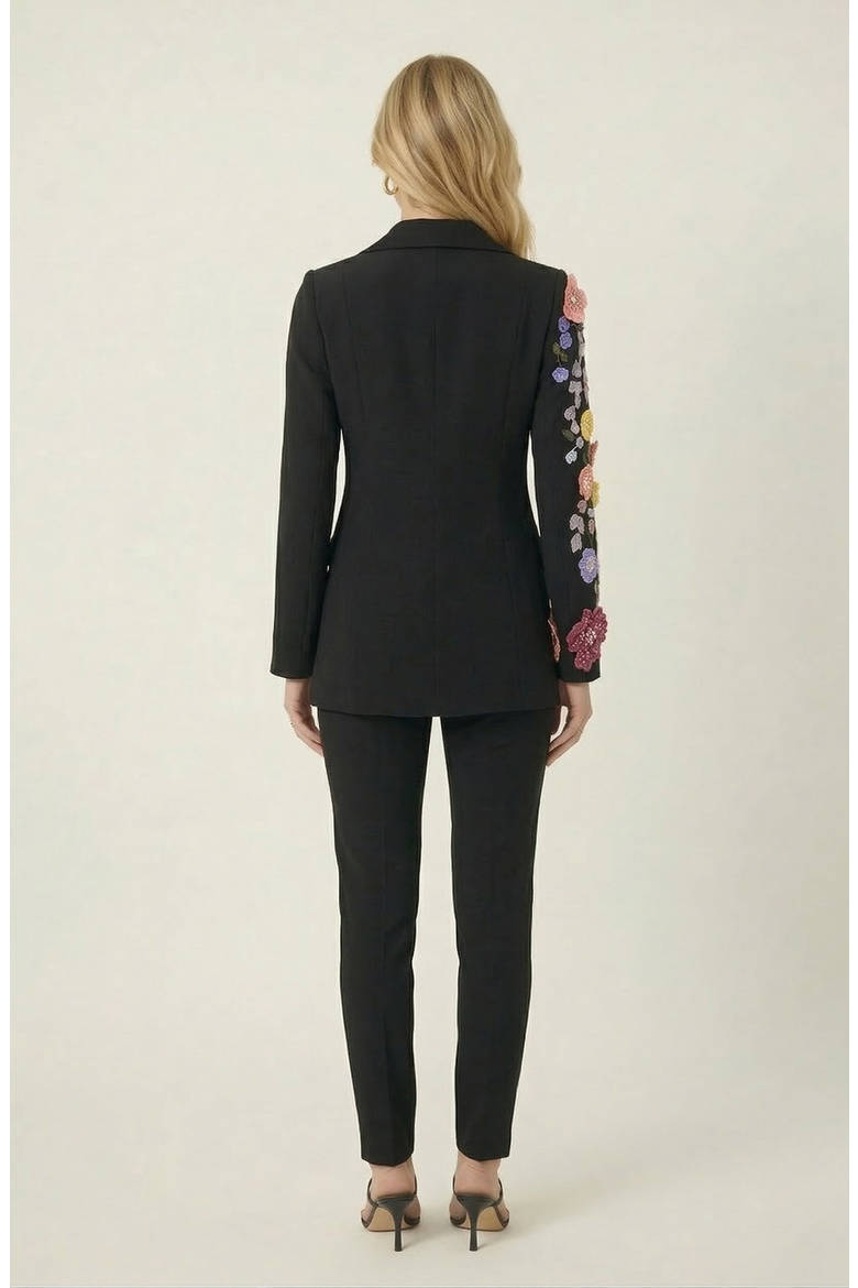 Floral Embroidered Blazer, Alternate, color, Black / Multi Floral