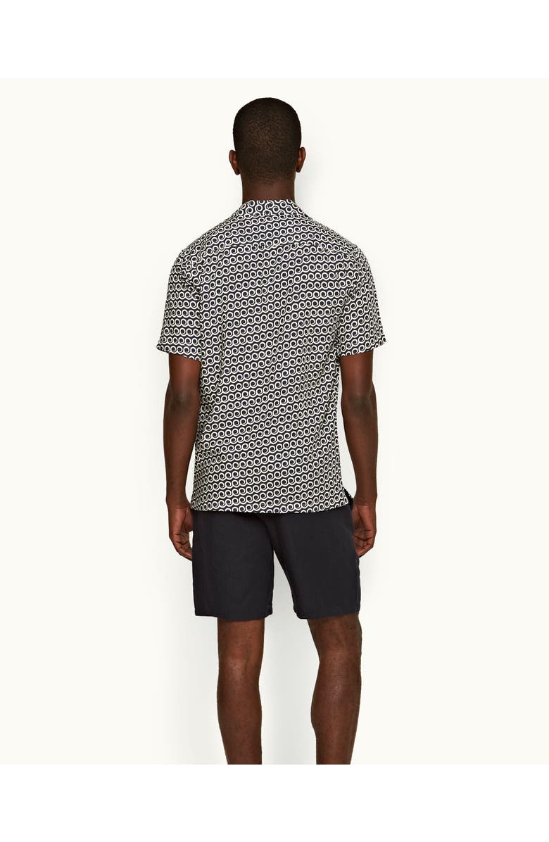 Orlebar Brown Cornell Linen Easy Tailored Fit Washed Linen Shorts, Alternate, color, Night Iris