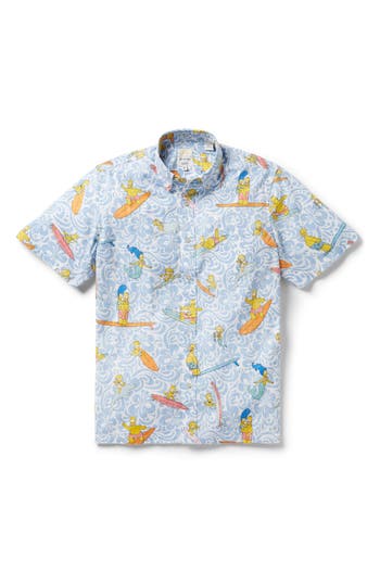 Reyn Spooner The Simpsons Cowabunga Button-down Shirt In Chambray