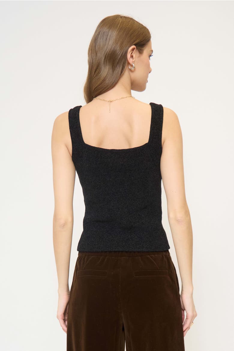 Ember Chenille Button Up Tank, Alternate, color, Black