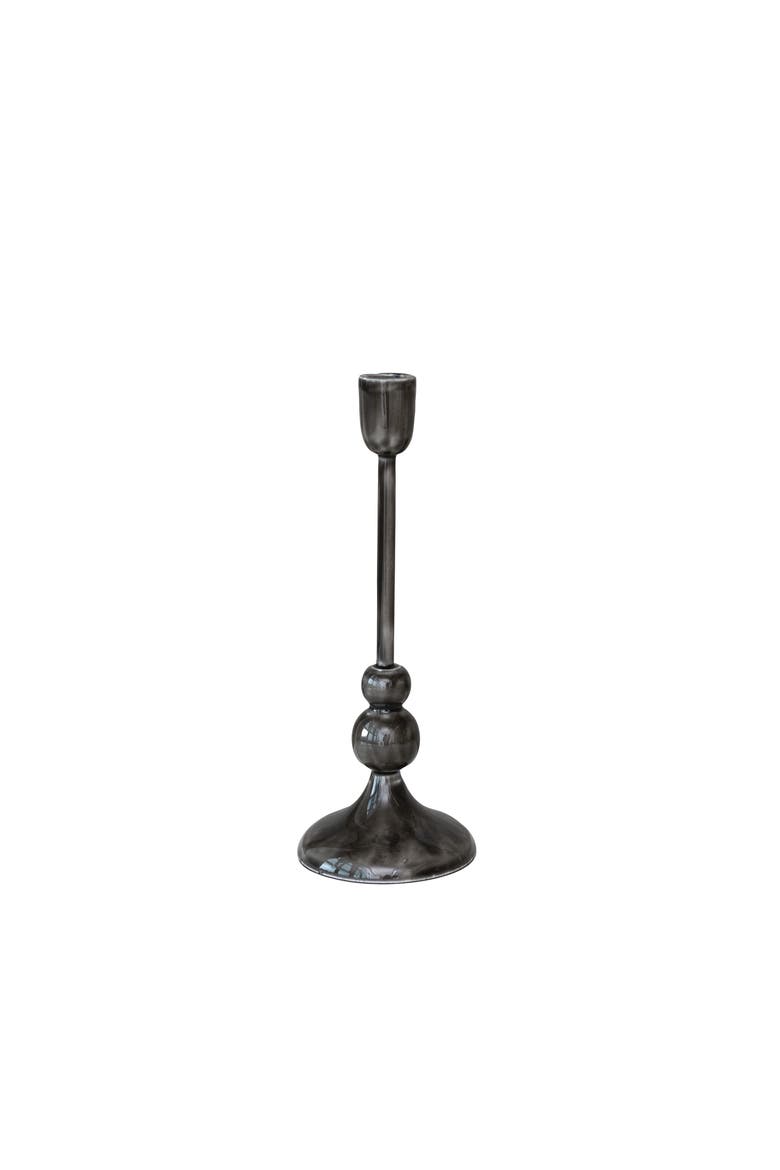 Enameled Aluminum Taper Holder, Gunmetal Color, Main, color, Black