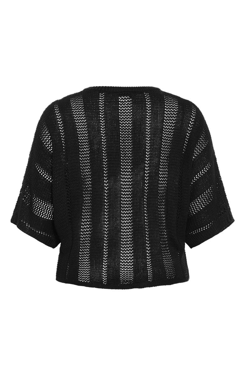 City Chic Sienna Open Stitch Sweater, Alternate, color, Black