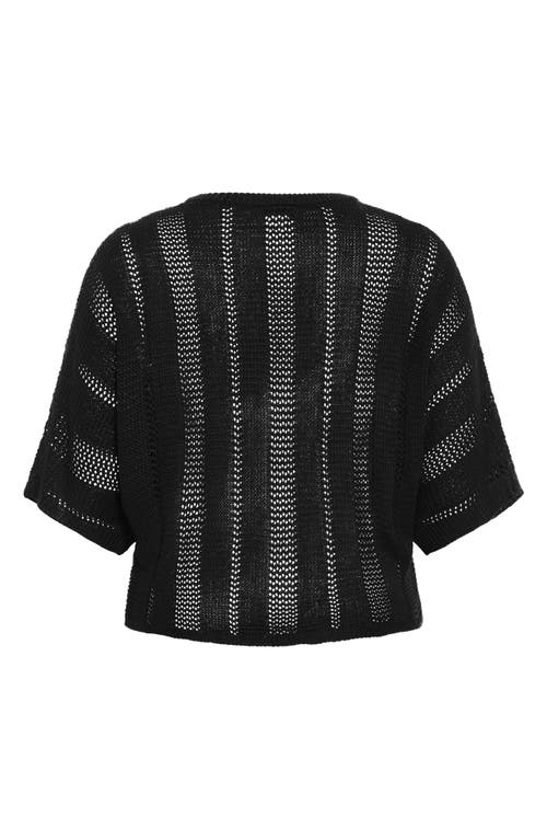 City Chic Sienna Open Stitch Sweater In Black