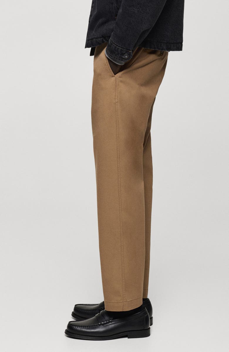 MANGO Regular Fit Cotton Trousers, Alternate, color, Medium Brown