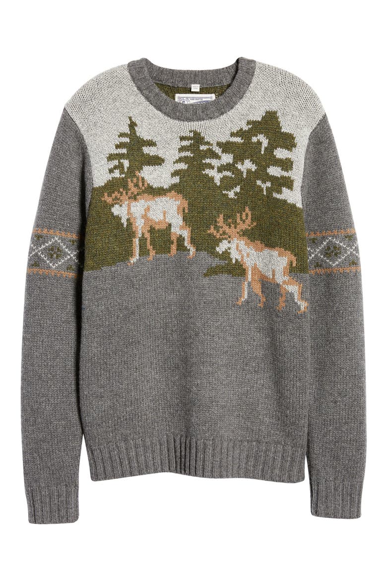 Moose Heavyweight Wool Blend Sweater, Alternate, color, CHARCOAL