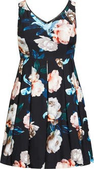 City Chic Sandra Floral A-Line Dress