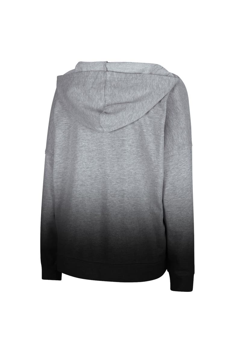Women's Colosseum Heathered Gray Iowa Hawkeyes On Wednesdays Dip-Dye Pullover Hoodie, Alternate, color, Heather Gray