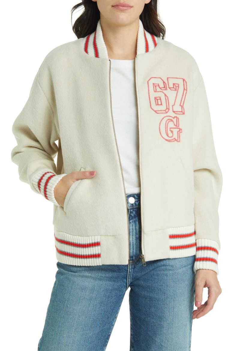 The Track Bomber Jacket, Main, color, CREAM