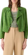 Akris punto Asymmetric Crop Suede Jacket