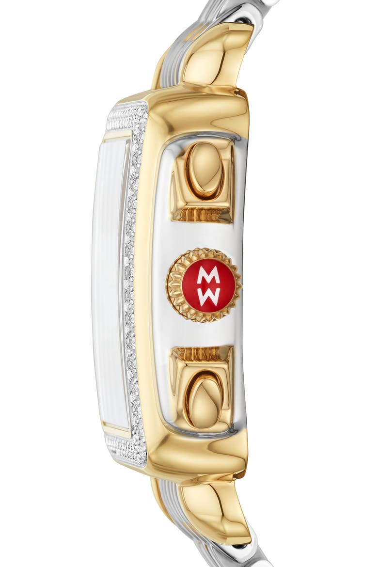 Deco Diamond Chronograph Bracelet Watch, 35mm, Alternate, color, TWO TONE