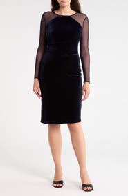 Vince Camuto Velvet Long Sleeve Body-Con Dress