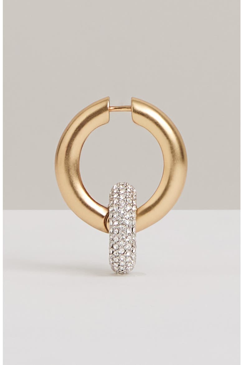 Amber Pavé Statement Hoop Earrings, Alternate, color, GOLD / SILVER TONE/ CRYSTAL