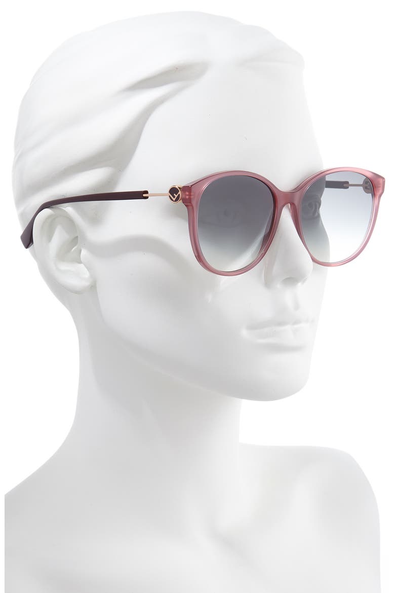 58mm Gradient Cat Eye Sunglasses, Alternate, color, OPLE BURGUNDY/ GREY