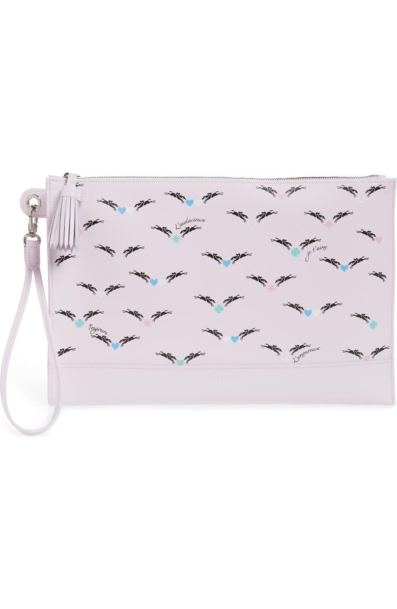 Longchamp Small St. Valentin Leather Wristlet, Main, color, Girl