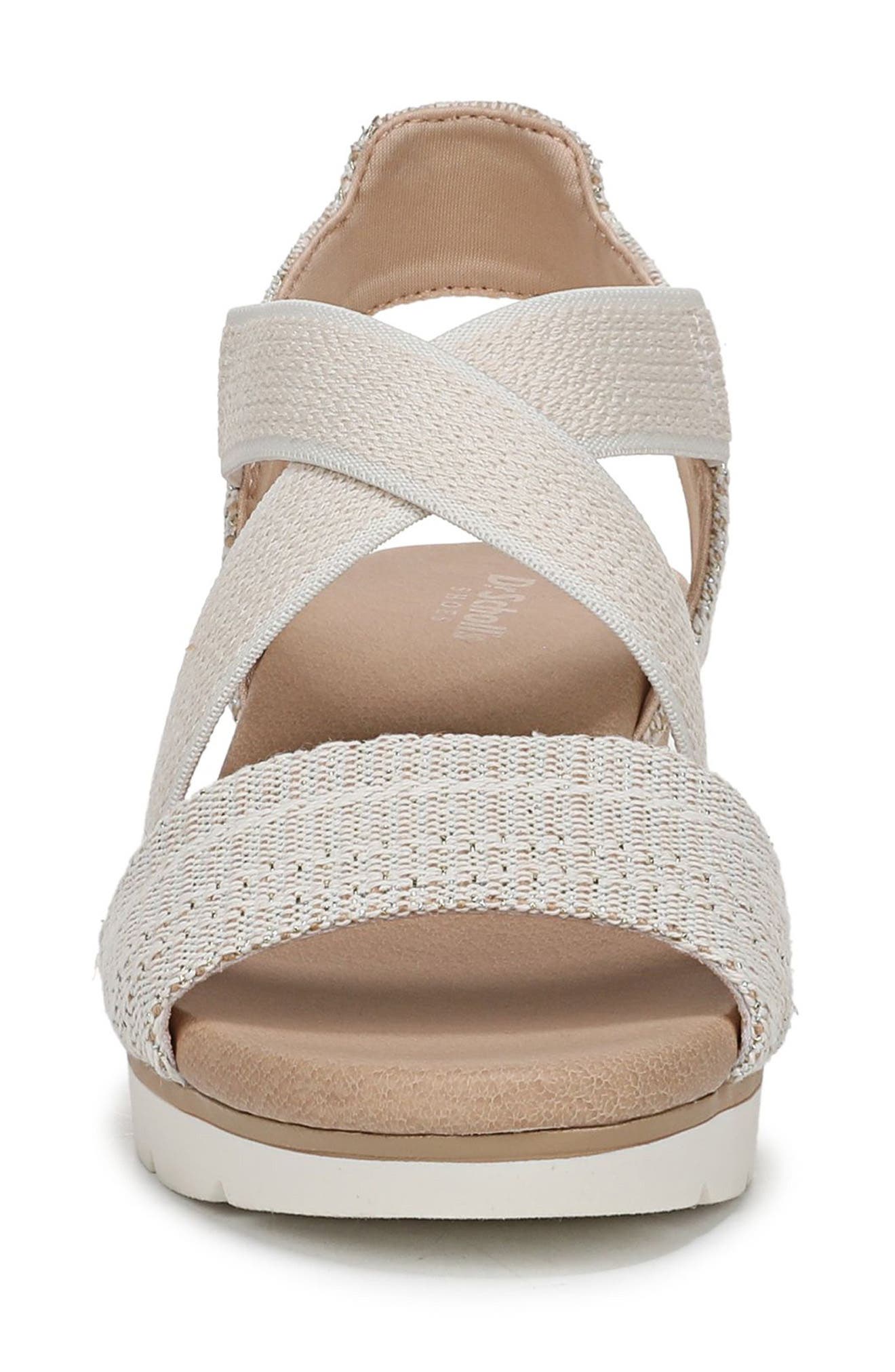 Just Cute Platform Wedge Sandal, Alternate, color, GOLD FABRIC