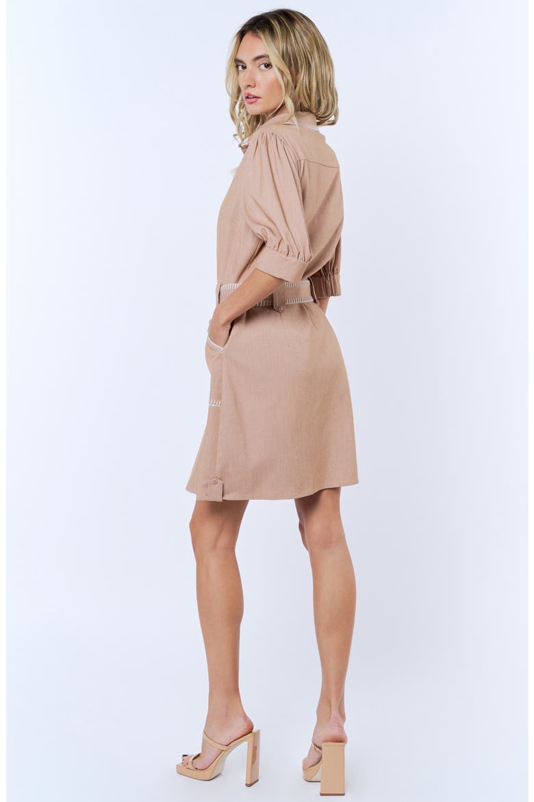 Gelso Whipstitch Detail Shirtdress, Alternate, color, TAUPE