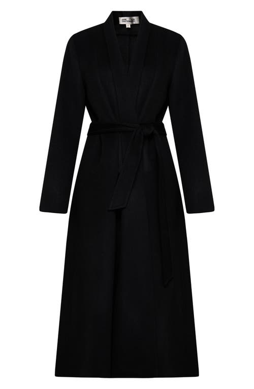 Dvf Bubba Wool Wrap Coat In Black