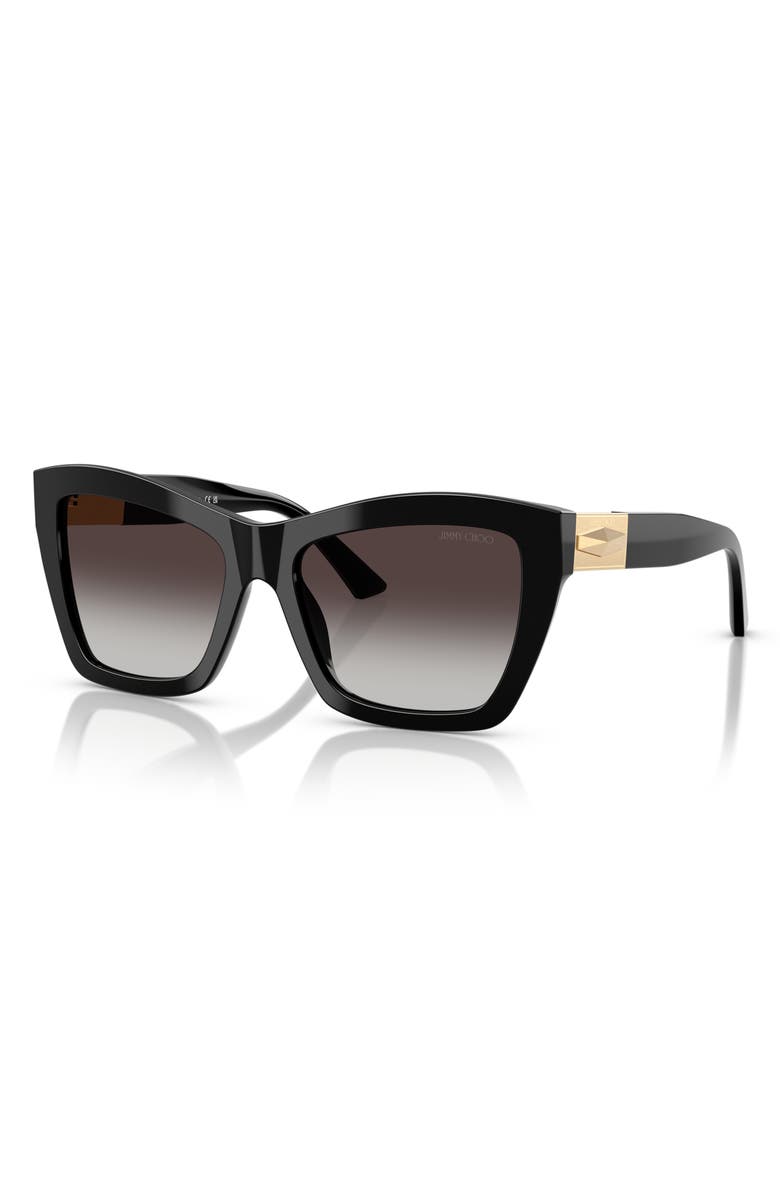 Jimmy Choo 54mm Cat Eye Sunglasses, Alternate, color, Black