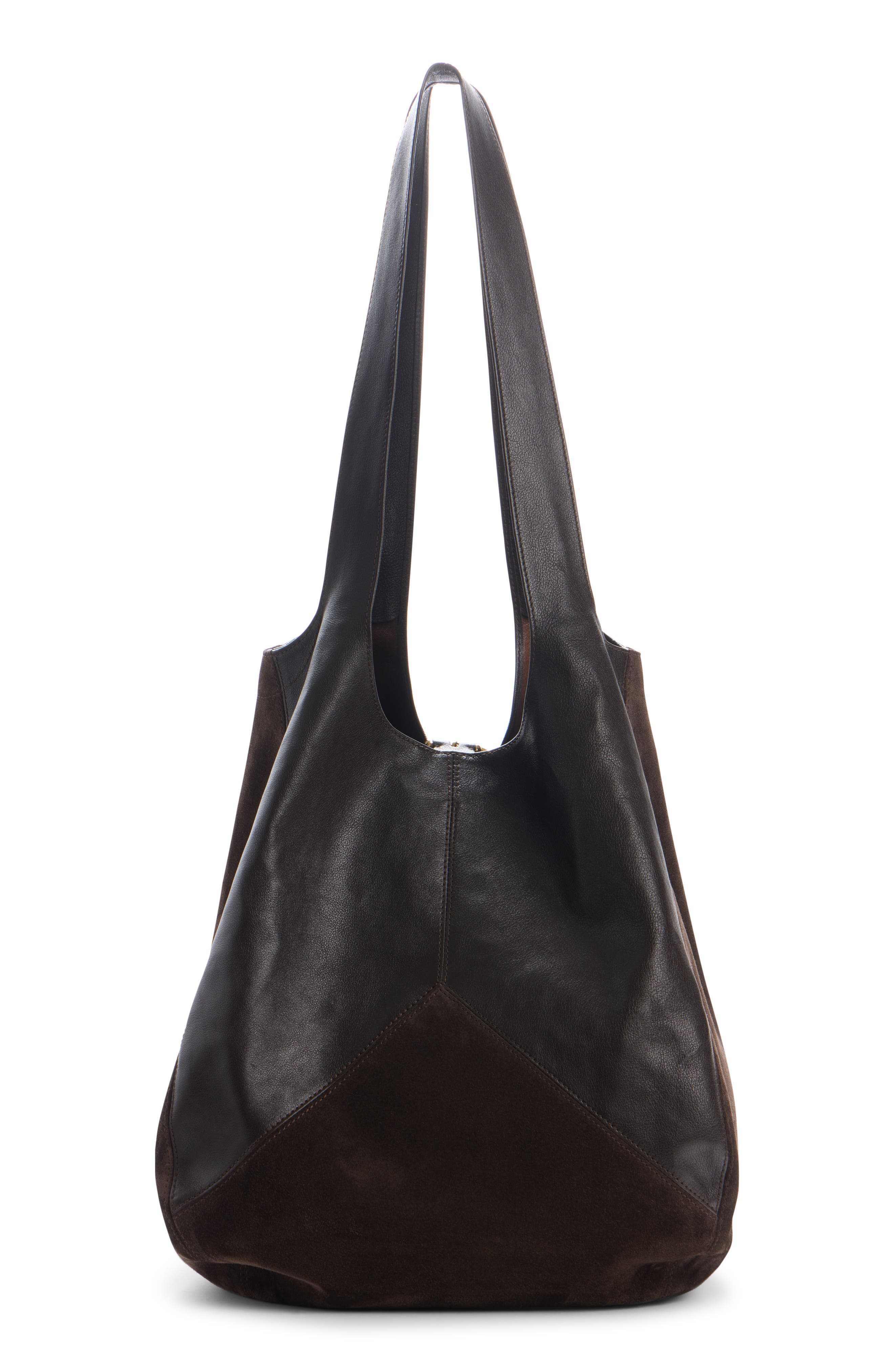 Chloé Balloon Patchwork Hobo Bag, Alternate, color, Kohl Brown