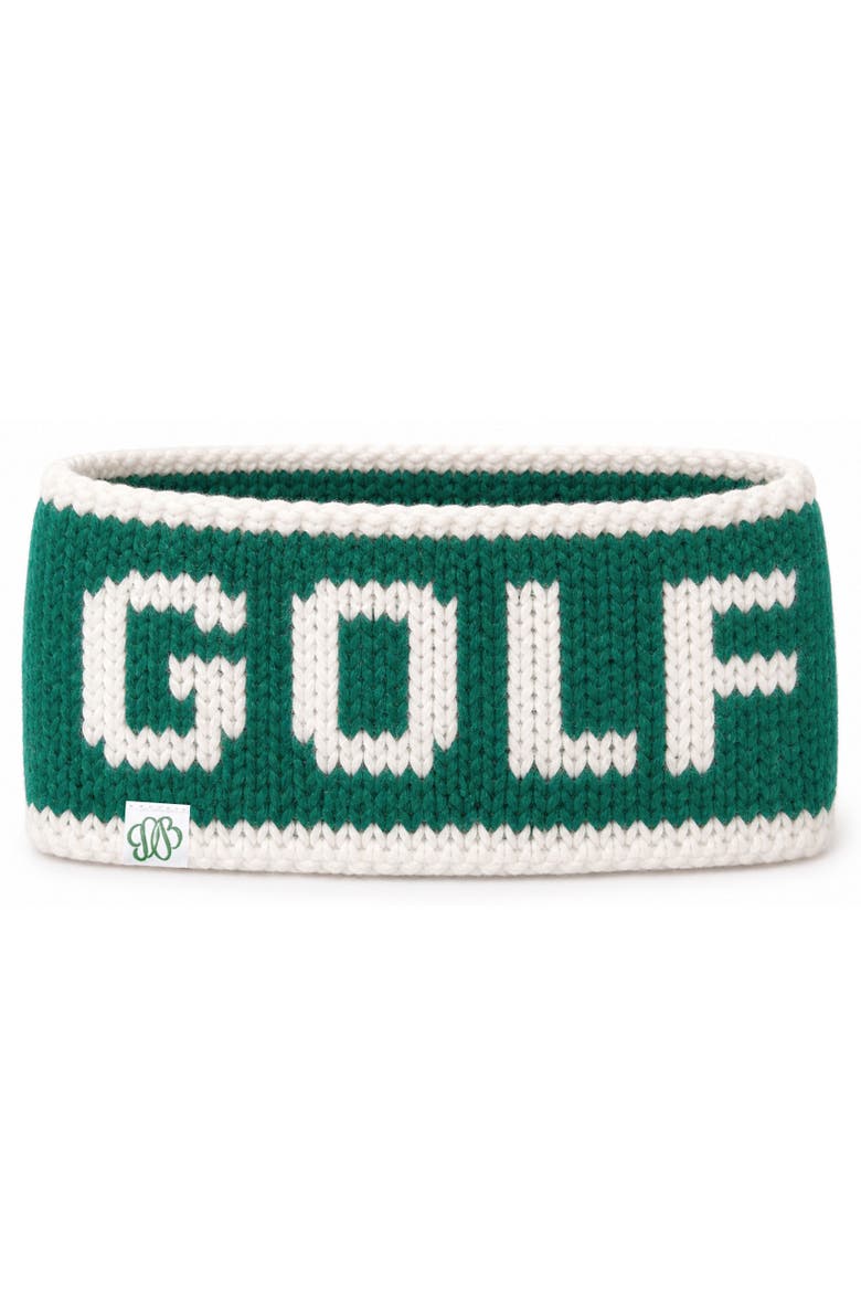 Adult Knit Golf Headband, Main, color, Green/Ivory