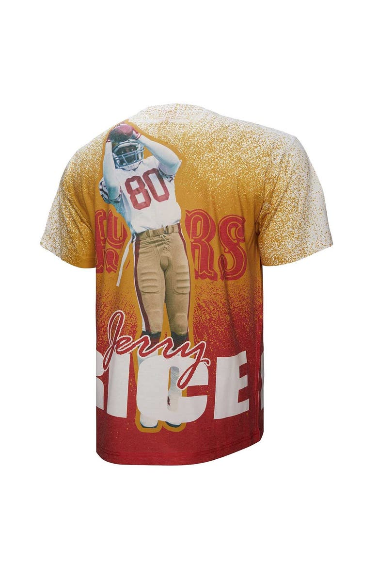 Men's Mitchell & Ness Jerry Rice Gray San Francisco 49ers Burst Retired Player T-Shirt, Alternate, color, Gray