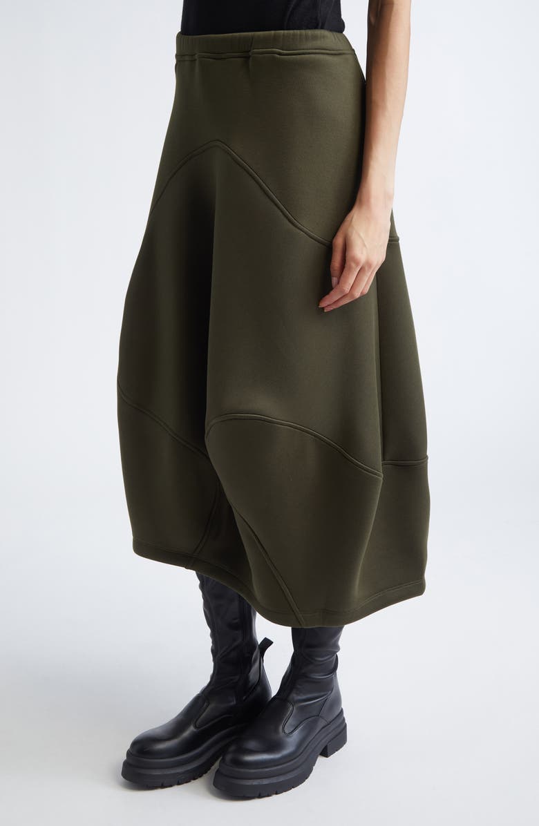 MELITTA BAUMEISTER Wavy Seam Fleece Midi Skirt, Alternate, color, Moss