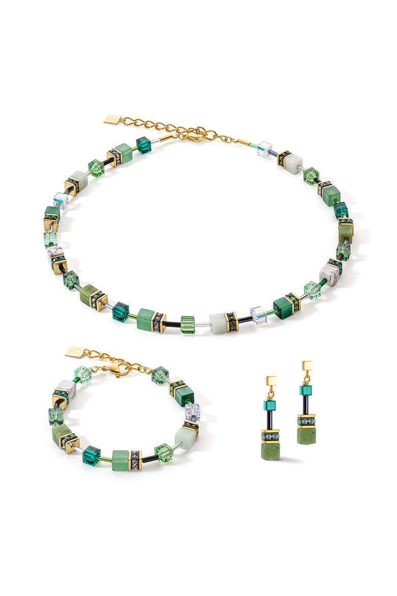 Geocube Iconic Precious Earrings, Alternate, color, Green