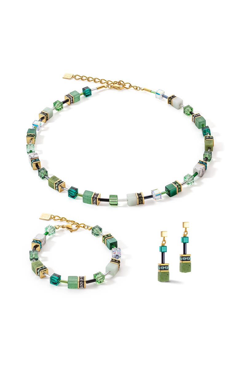 COEUR DE LION Geocube Iconic Precious Earrings, Alternate, color, Green