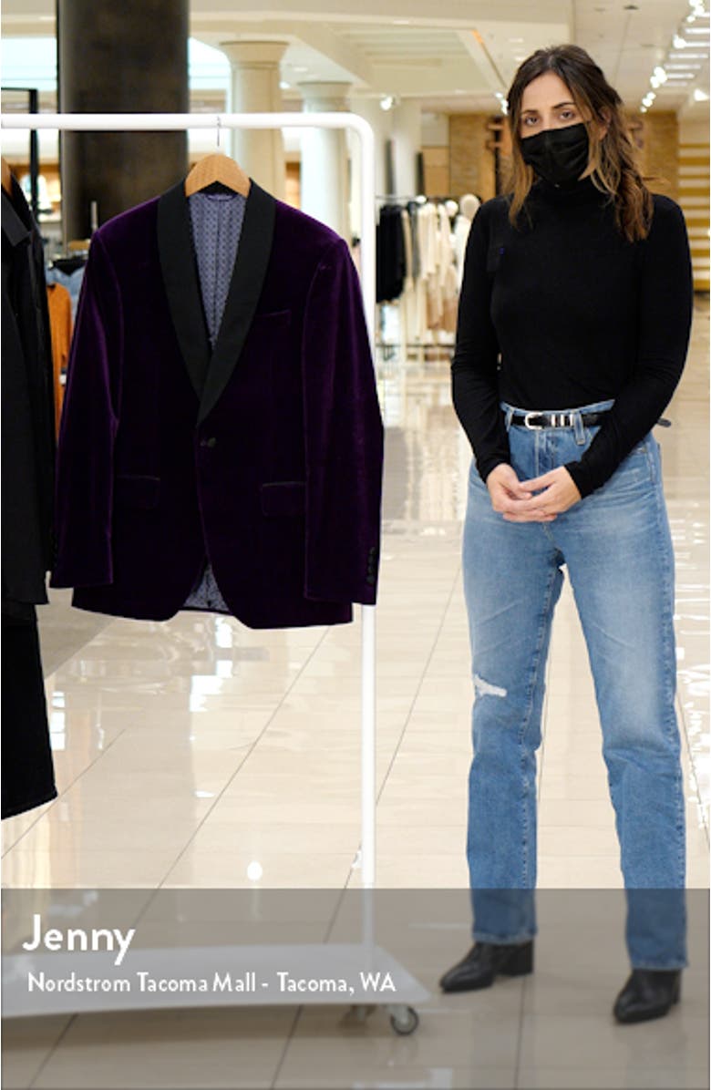 Josh Slim Fit Velvet Tuxedo Jacket, sales video thumbnail