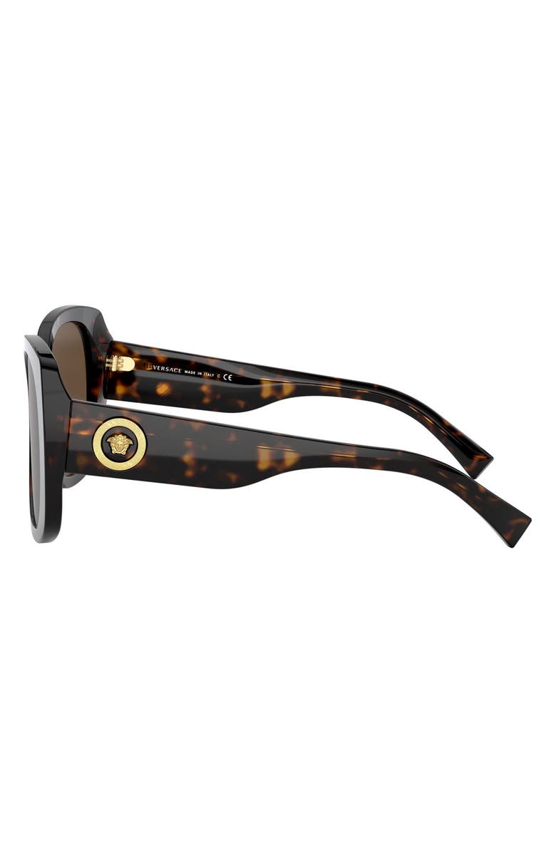 Versace 56mm Butterfly Sunglasses, Alternate, color, Dark Havana / Dark Brown