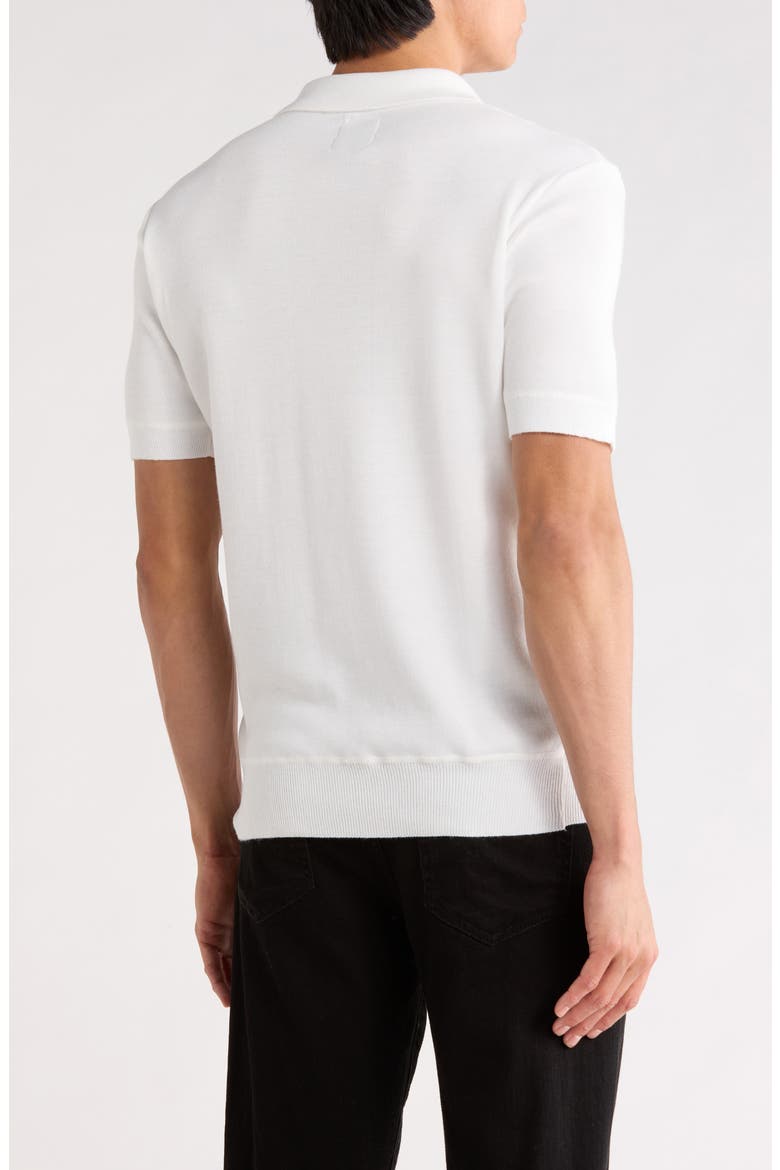 Half Zip Knit Polo Sweater, Alternate, color, WHITE