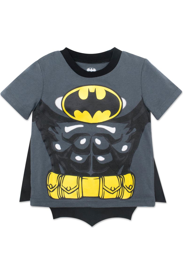 Justice League Batman T-Shirt with Cape, Main, color, Batman Grey