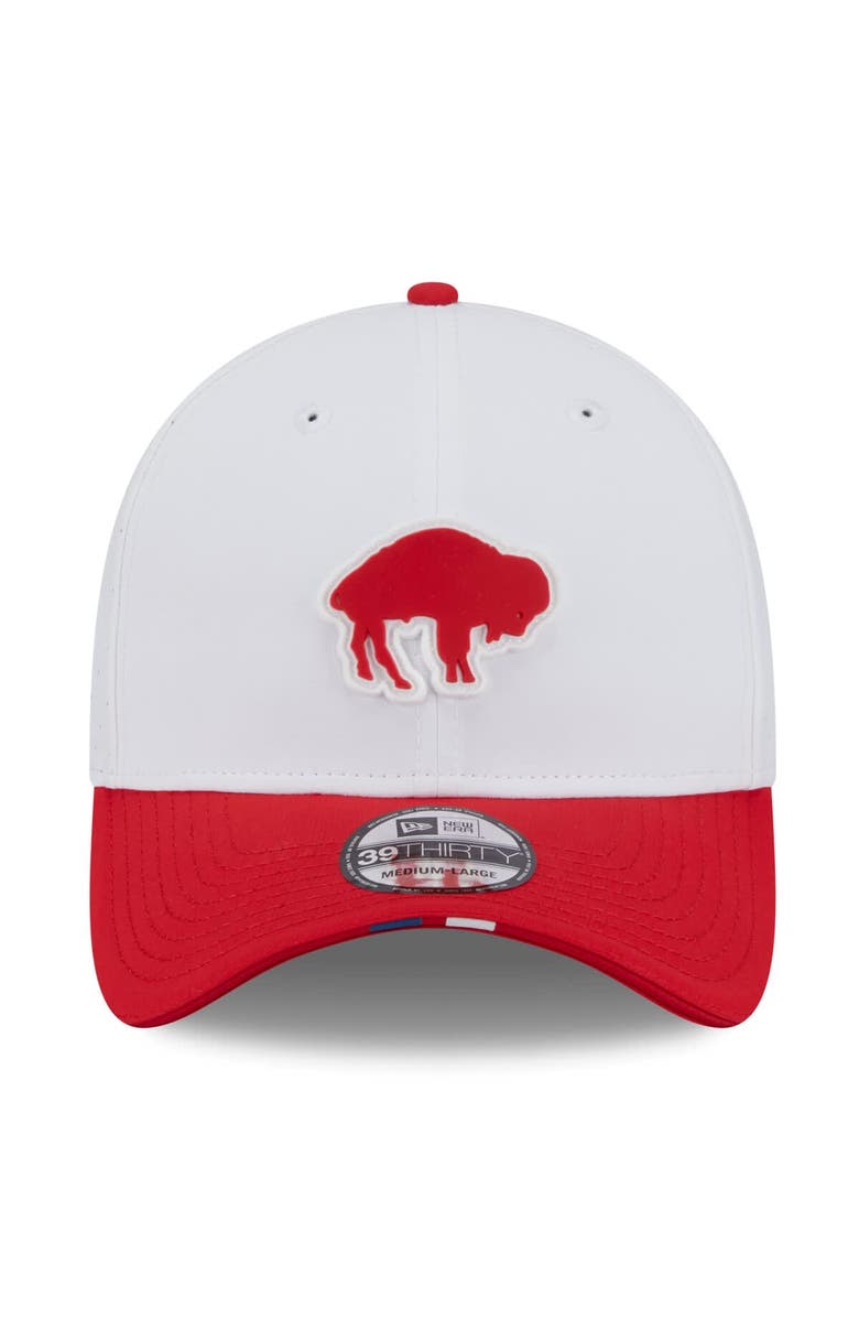 New Era Men's New Era White/Red Buffalo Bills 2025 NFL Training Camp Throwback Logo 39THIRTY Flex Hat, Alternate, color, White