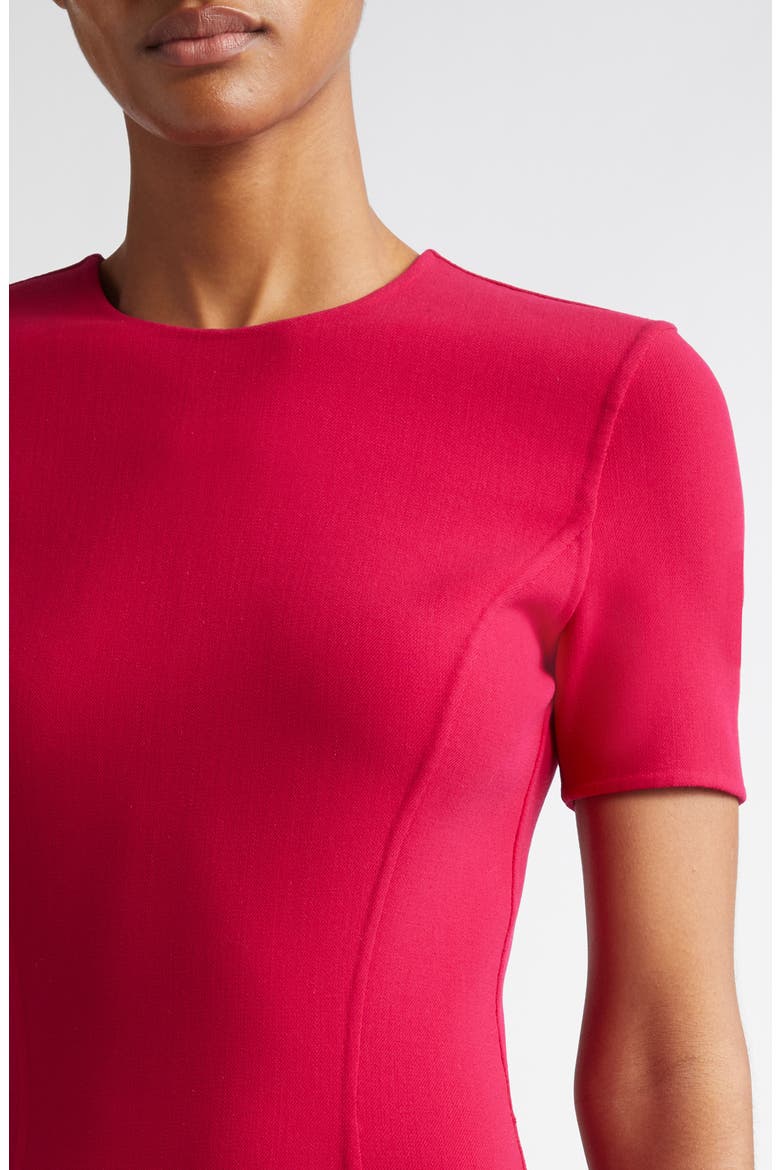 Stretch Wool Midi Sheath Dress, Alternate, color, RASPBERRY