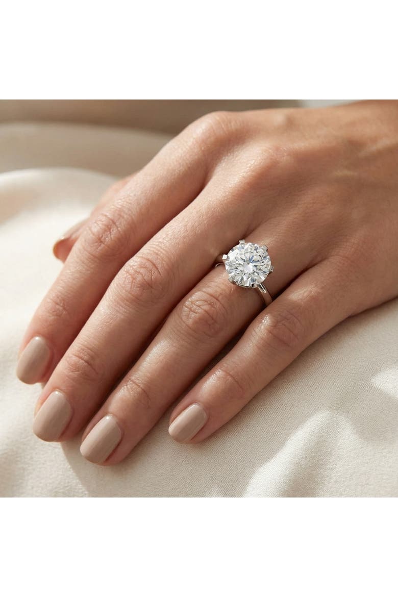 Certified 6Ct Diamond Engagement Ring Solitaire 14k Gold Lab Grown, Alternate, color, 14k White Gold