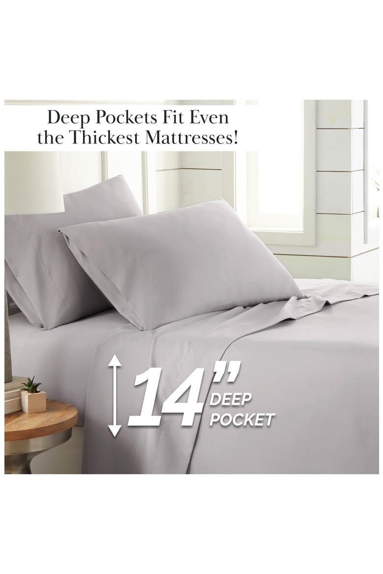 Classic Soft & Comfortable Brushed Microfiber Sheet Set, Alternate, color, STEEL GREY