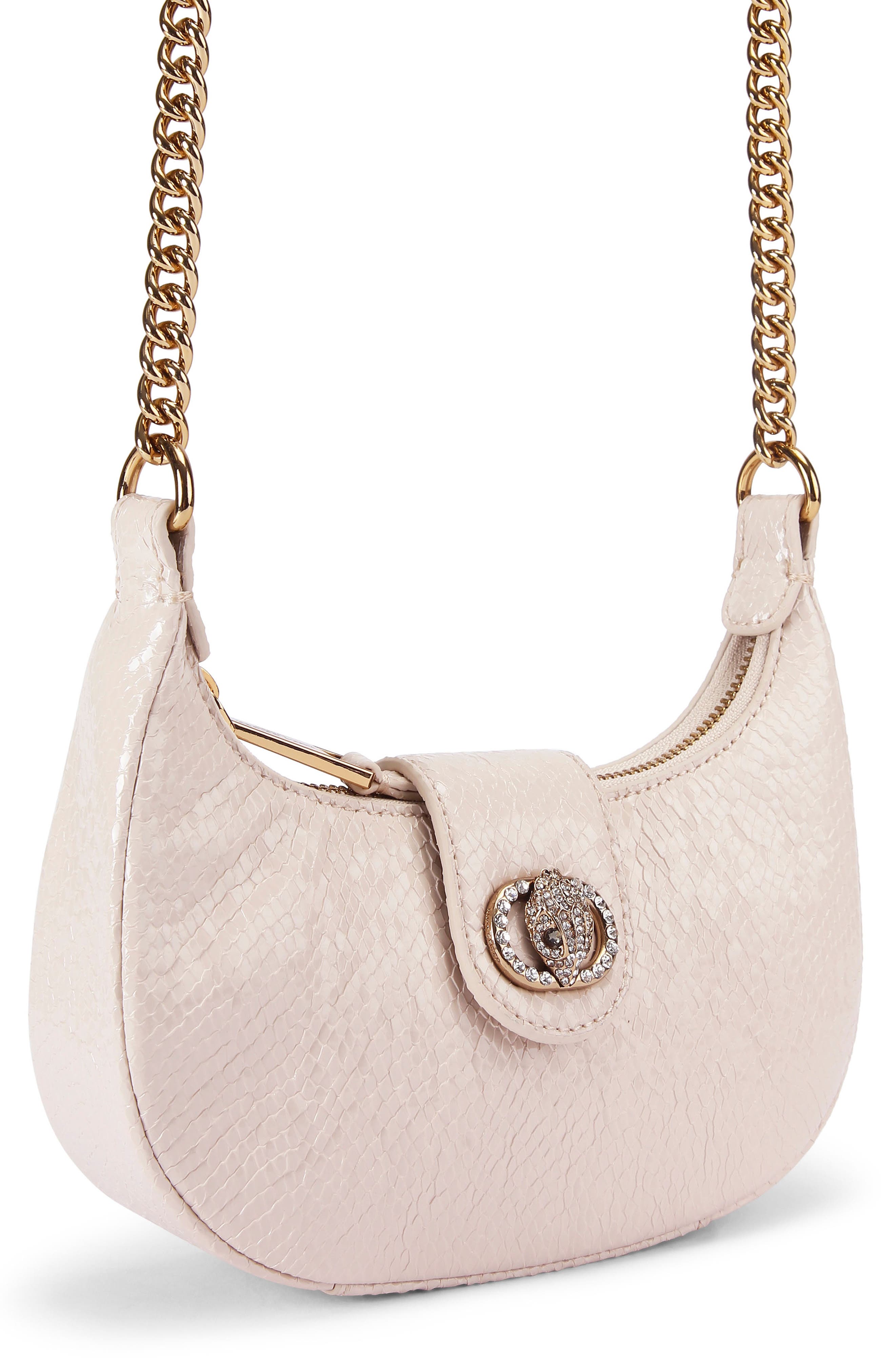 Kurt Geiger London Small Chelsea Snake Embossed Leather Hobo Crossbody Bag, Alternate, color, Light/ Pastel Pink