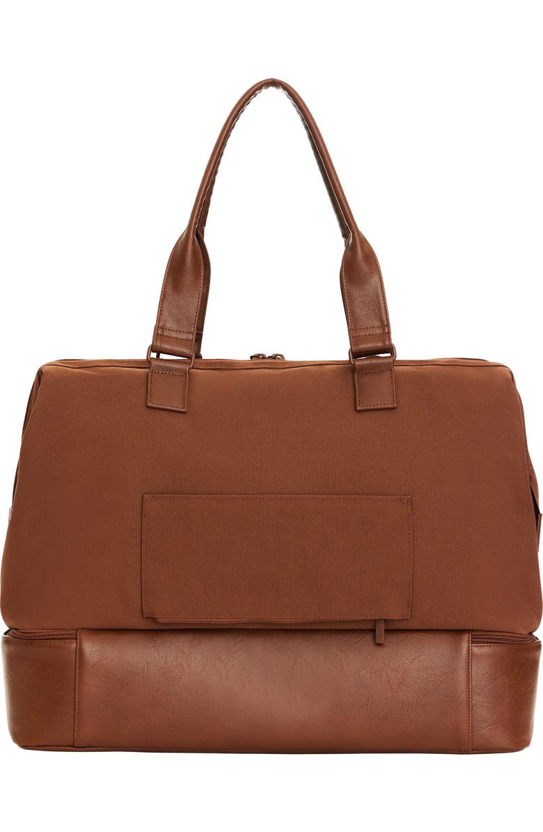 Béis The Weekender Canvas & Faux Leather Bag, Alternate, color,