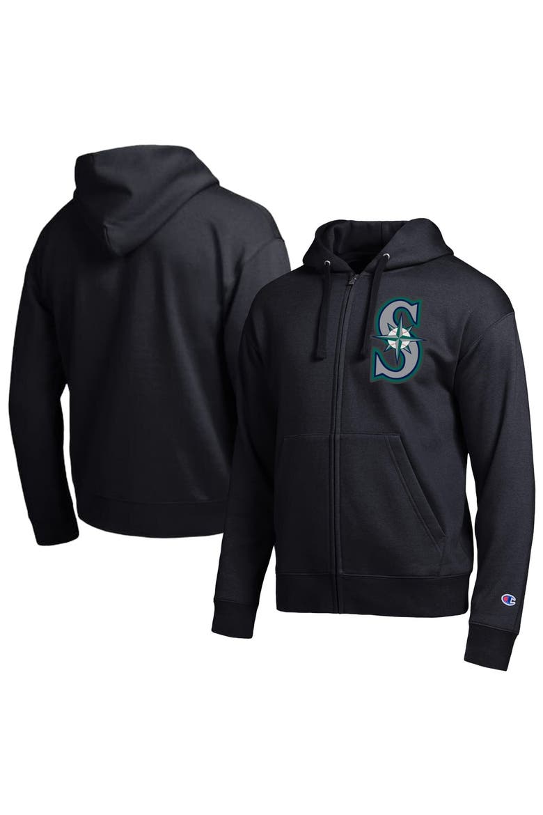 Men's Champion  Black Seattle Mariners All-Star Full-Zip Hoodie, Main, color, Black