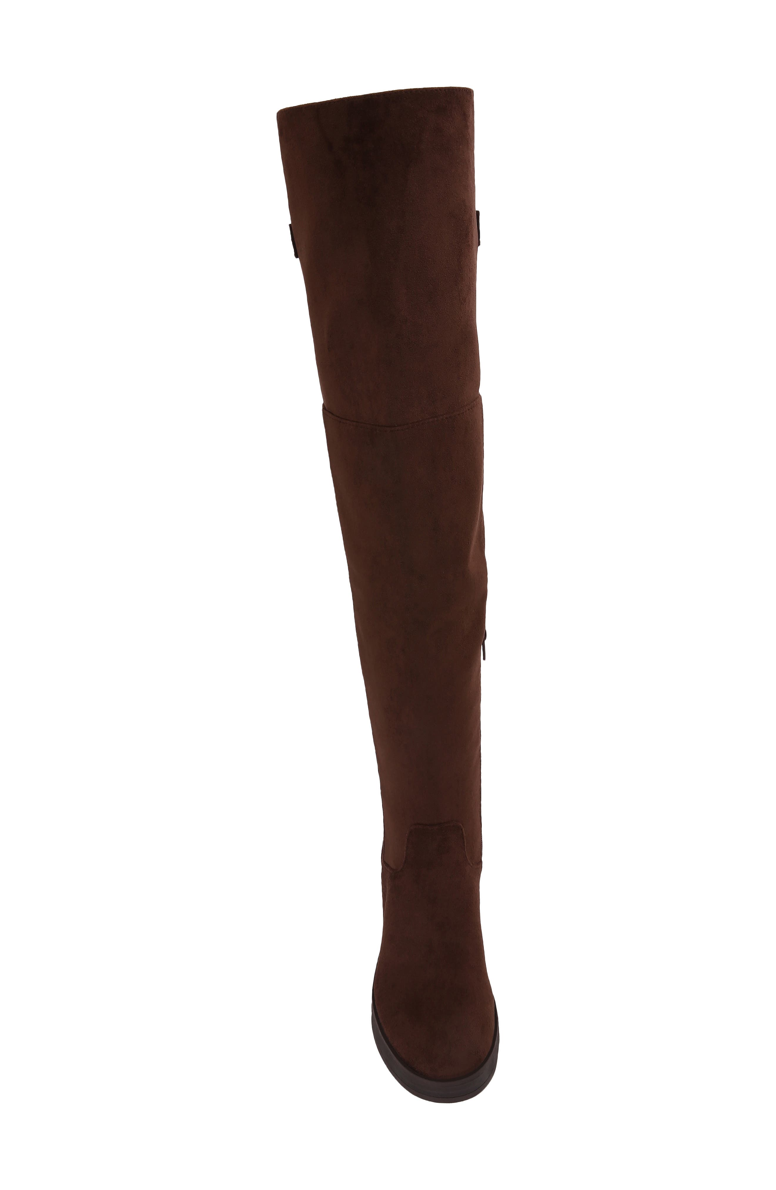 Banks Over the Knee Faux Leather Boot, Alternate, color, BROWN