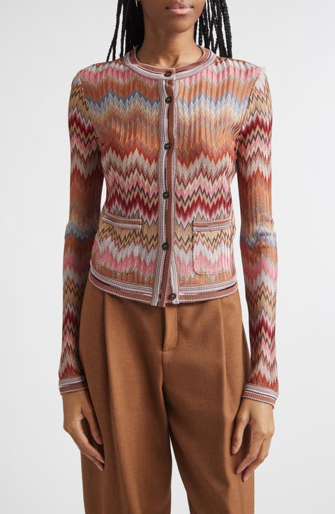 Snakeskin Pattern Chevron Cardigan