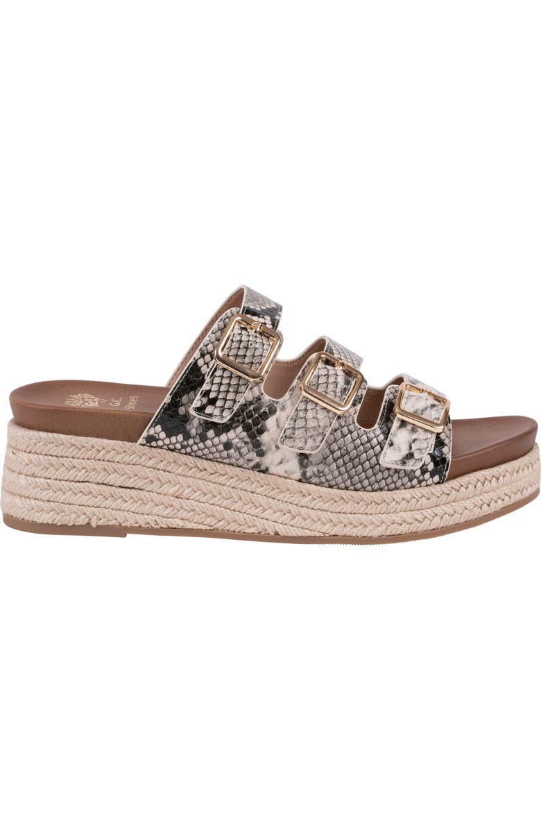 GOOD CHOICE NEW YORK Fabulist Buckle Espadrille Platform Wedge Sandal, Alternate, color, Natural Snake